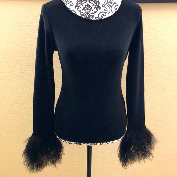 Monica Bianco Milano Tops - EUC L wool & lamb Luxe vintage sweater, lamb cuffs